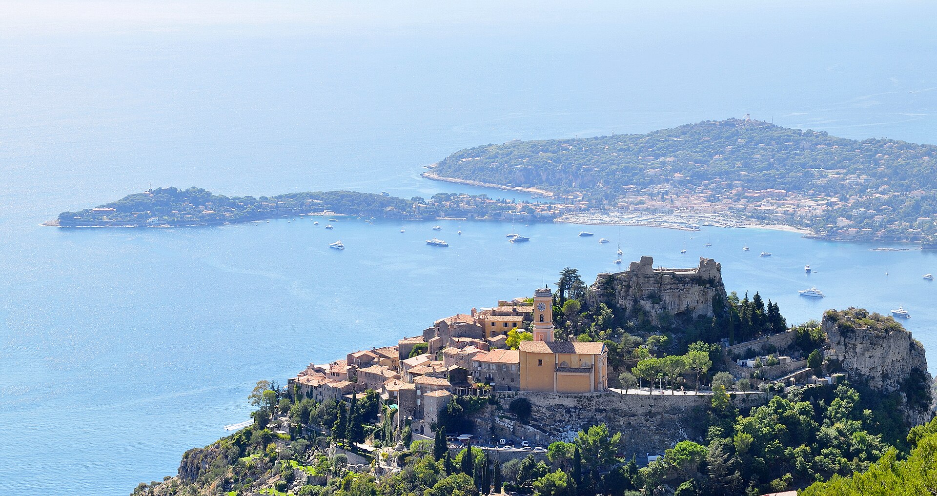 Eze village perched above the Mediterranean on the French Riviera
